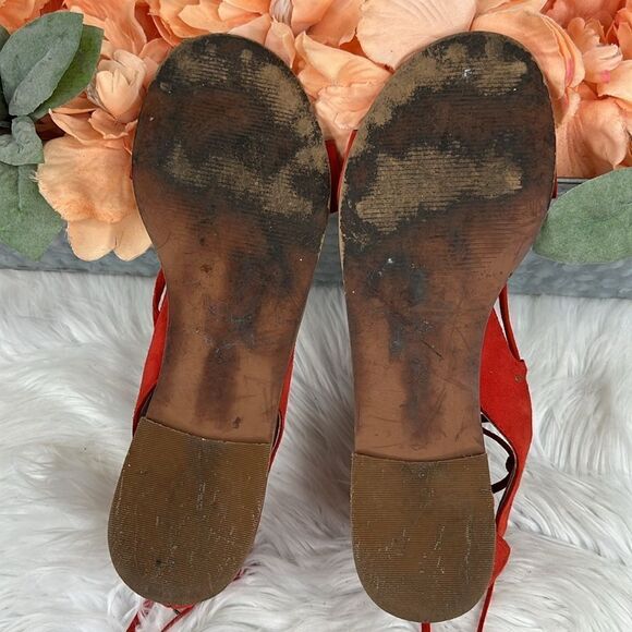 Madewell Size 6.5 Bridget Tassel Lace Up Leather Gladiator Sandals - Picture 8 of 10